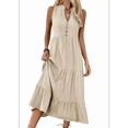 thumbnail image 2 of Robe Chemise Sans Manches d'Été 2025 pour Femmes Col en V Décontractée Midi L, 2 of 10