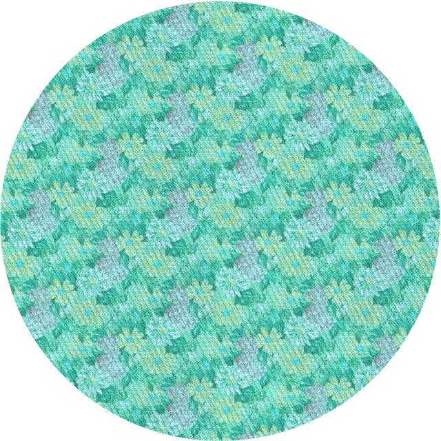 Ahgly Company Machine Washable Indoor Round Transitional Light Sea Green Area Rugs, 6' Round