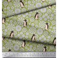 thumbnail image 2 of Soimoi Crepe Silk Fabric Floral & Penguin Ocean Decor Fabric Printed Yard 42 Inch Wide, 2 of 3