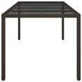thumbnail image 2 of vidaXL Table de Jardin Marron 250x100x75 cm en Verre Trempé et Poly Rotin, 2 of 4