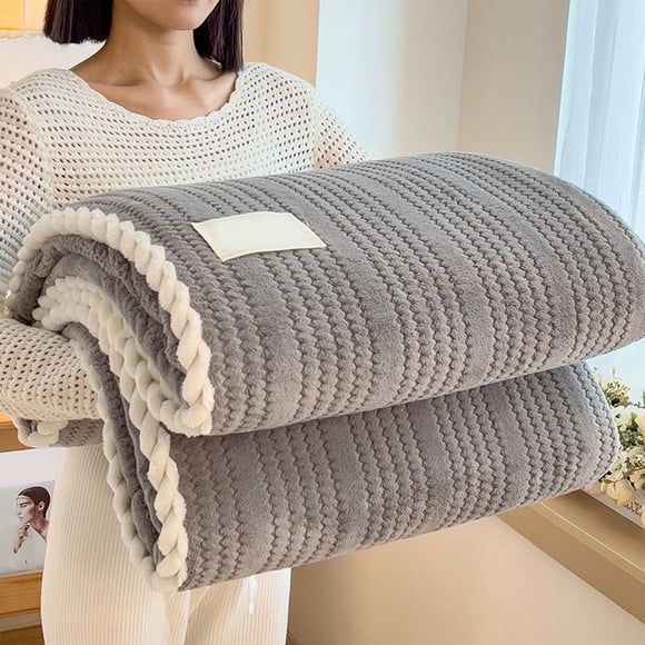 Extra Thick Flannel Fleece Blanket With Double Layer Ideal Office Nap Cover Warm Cozy Blanket For Bed Or Couch