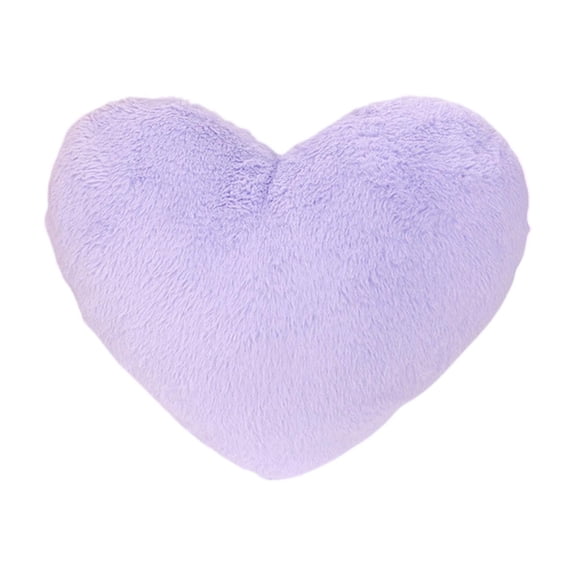 SLYNSHome Purple Heart Pillows Easter Gifts Cute Heart Decorative Pillow Heart Shaped Throw Pillows Faux Rabbit Fur Plush Cushion for Sofa