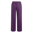 thumbnail image 4 of GigrtiJin 2 Pack Womens Lounge Long Pants Solid Color Drawstring Elastic Wasit Wide Leg Pants with Pocket Trendy Lounge Pants, 4 of 7