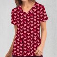 thumbnail image 2 of Birdeem Mode Femme Uni Col en V Manches Courtes T-Shirt Imprimé Blouse Ample Hauts, 2 of 8