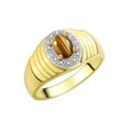thumbnail image 3 of RYLOS Men's Rings 14K Yellow Gold Classic Halo Of  Diamonds 7X5MM Oval Gemstone Ring Tiger Eye November Birthstone Rings For Men Size 13, 3 of 7
