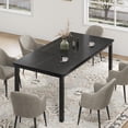 thumbnail image 1 of 71 Inch Rectangle Dining Table for 6-8 People, Industrial  , Round Corners, Large Wooden Computer Desk  with Metal Legs  for Dining Room, Living Room, 1 of 7