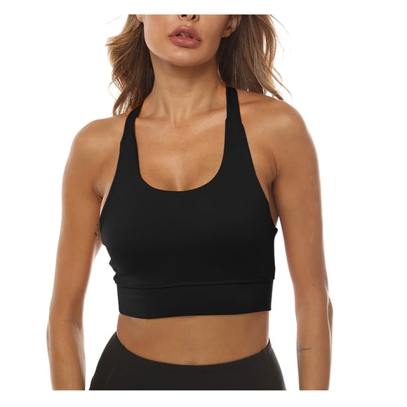 Sleeveless Tanks for Women New Sports Bras for Women Phone Pocket Running Bra Seamless Wirefree Workout Tops Vests Activewear Style B-57 Black XXL