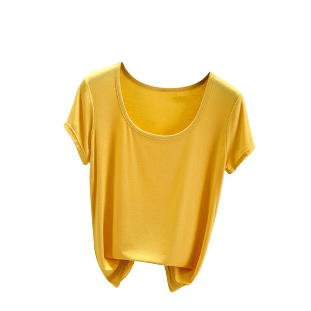 Yuyuzo Hauts de Pyjama Grande Taille pour Femmes Manches Courtes Haut de Pjs Col Rond Chemises de Nuit Doux Confortables Vêtements d'Intérieur