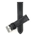 thumbnail image 1 of 24mm wide, Mens' Waterproof, Leather Watch Band Strap, Mat Finish, Stainless Steel Buckle, 1 of 7