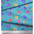 thumbnail image 3 of Soimoi Rayon Fabric Dot,Leaves & Periwinkle Floral Print Fabric by Yard 56 Inch Wide, 3 of 3