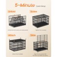 thumbnail image 3 of Feandrea Heavy-Duty Dog Crate, 5-Minute Quick Assembly, Lockable Wheels, Escape Proof Fixed Bottom, Removable Tray, Easy to Clean, Ink Black, 3 of 5