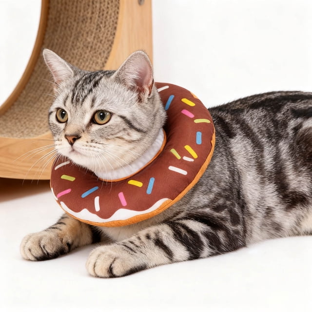 Collier de Récupération Doux Ajustable pour Chats Post-Confort et Prévention des Léchages
