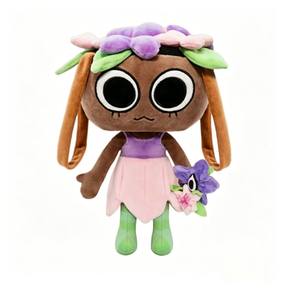 9.8in Forest Spirit Girl Plush Toy, Dandy's World Character Stuffed Doll with Flower Crown, Cute Game Character Collectible Plushie for Kids & Fans