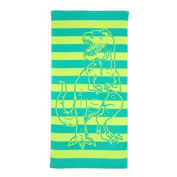 Mainstays Kids Beach Towel, Dino Stripe, 1 Piece, 60" x 30"