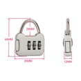 thumbnail image 4 of Yingyy Mini 3 Digit Combination Password Lock Alloy Security Lock Suitcase Luggage Coded Lock Cabinet Locker Padlock, 4 of 9