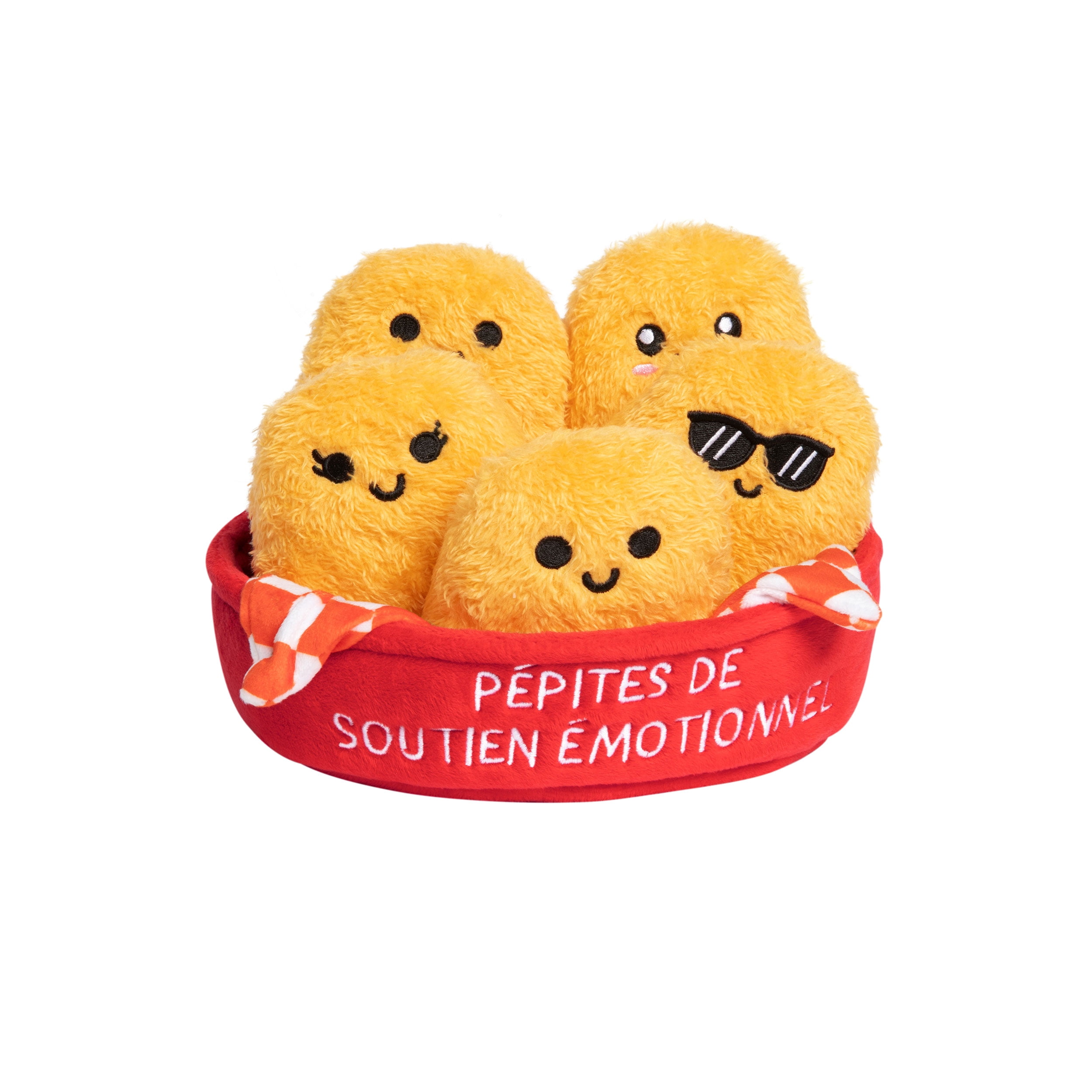 Emotional Support Chicken Nuggets Plush Toys by Emotional Support Pals, 5 Plush with Carrying Basket