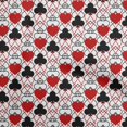 thumbnail image 1 of oneOone Coton Cambric Rouge Carte de Poker Tissu Imprimé par la Cour 56 Pouces de Large, 1 of 4