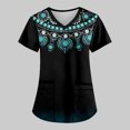 thumbnail image 1 of EGNMCR Hauts de Sarrau d'Infirmière pour Femmes Mode Décontractée Imprimé Uniforme de Travail Manches Courtes Col en V Blouse T-shirt de Travail avec Poches, Cadeaux pour Femmes, 1 of 5