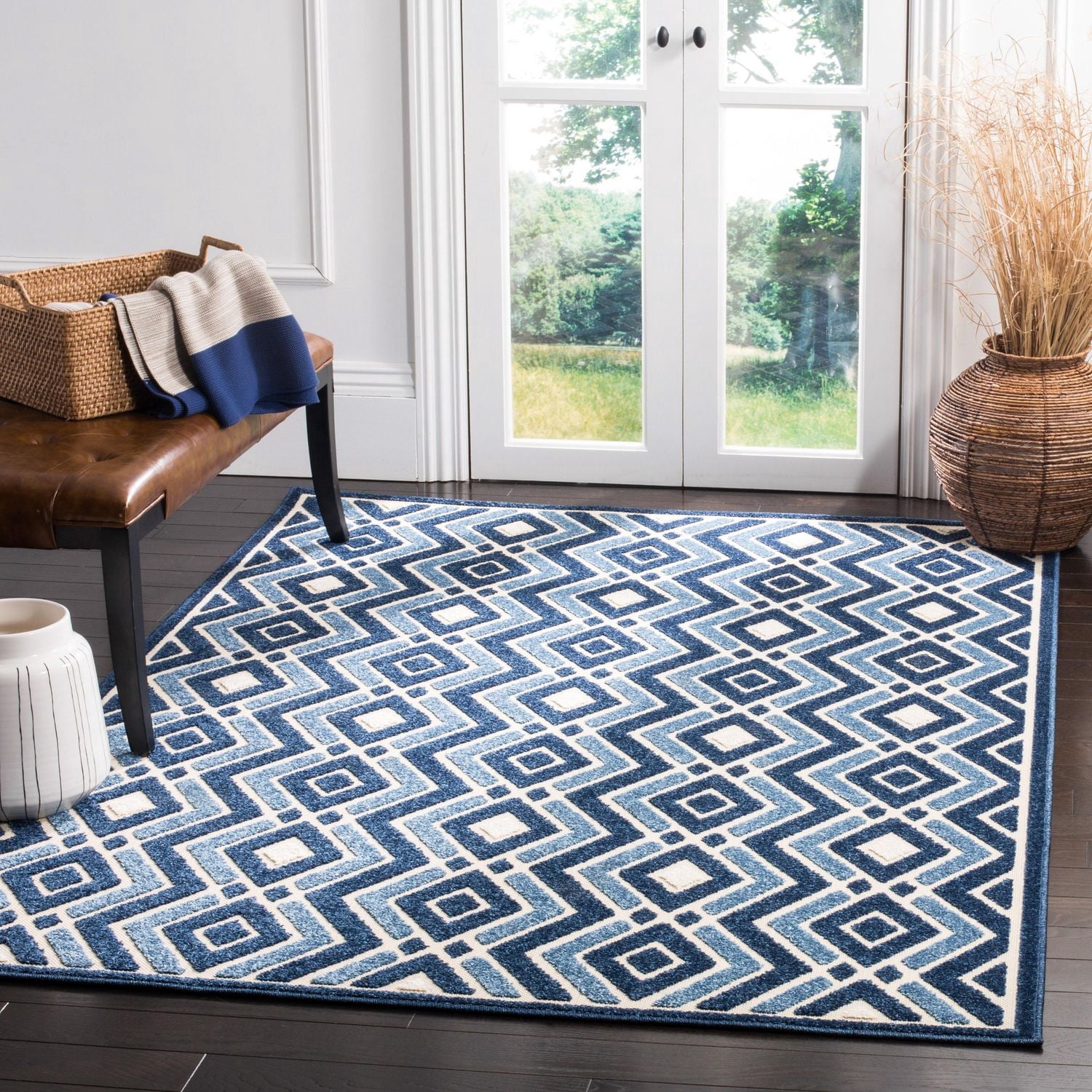 SAFAVIEH Cottage Lorin Geometric Chevron Outdoor Area Rug