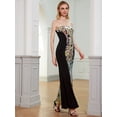 thumbnail image 4 of ANGEL FASHIONS Women Strapless Pattern Wrap Column Party Dress Small, 4 of 7