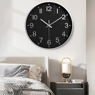 EGNMCR Wall Clock Silent Wall Clocks Battery Operated 12 Inch Modern Non Ticking Analog Clock Decorative For Kitchen Office Bathroom Bedroom clock clock