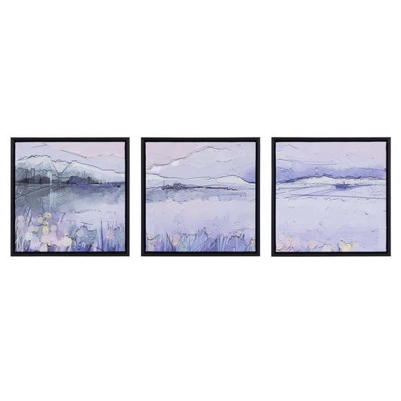 Sentra Purple Landscape Framed Canvas Art Set