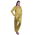 thumbnail image 2 of Moomaya Ensemble de Pyjama à Manches Longues et Shorts pour Femmes, Pyjama en Satin à Boutons pour Femmes, 2 of 6