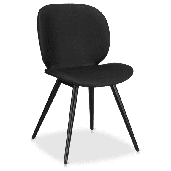Bouclair Black Faux Leather and Metal Chair