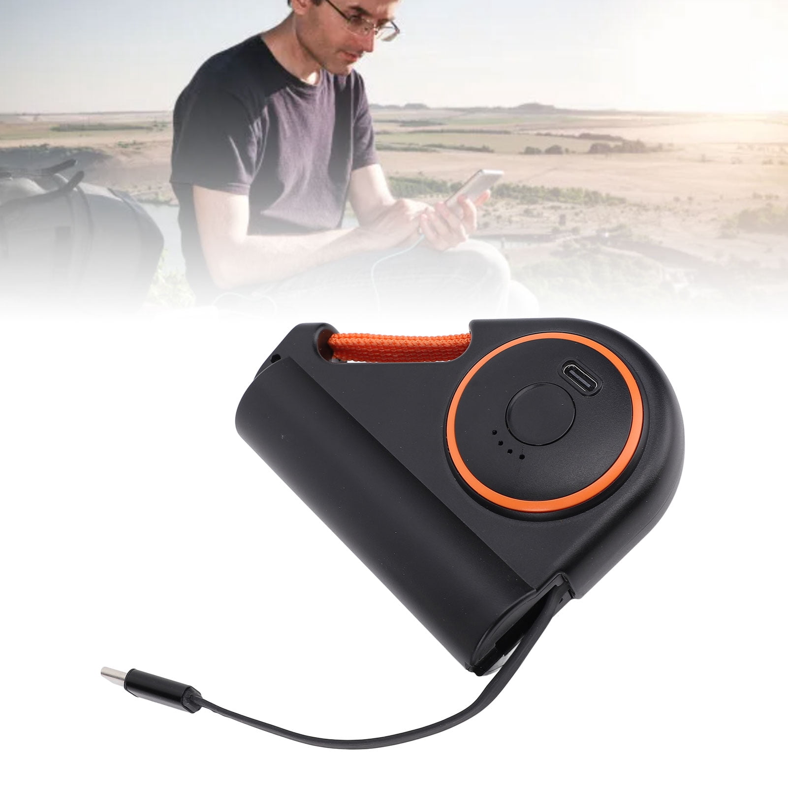 5000mAh Retractable Charger, Power Bank with 30In Cables, 22.5W Portable Charger LED Small Power Bank for Outdoor Travel