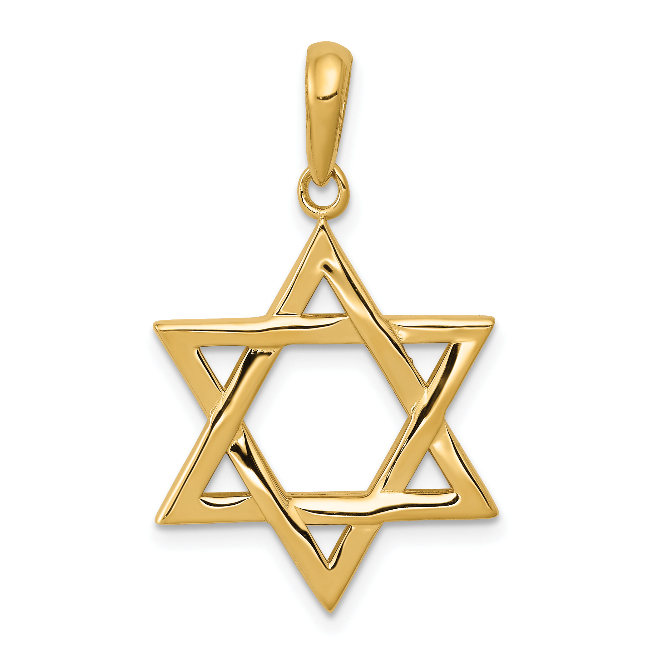 14K Yellow Gold Star of David Pendant