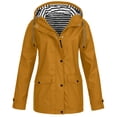 thumbnail image 1 of Women Solid Rain Jacket Outdoor Plus Size Waterproof Hooded Raincoat Windproof, 1 of 5