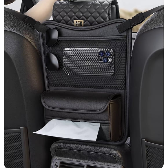 Auto Drive In-Between Car Seat Storage Organizer & Seat Barrier leather