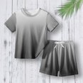 thumbnail image 2 of Plebaso Baby Girls Boys Two-Piece Sets Gradient Color Short Sleeve Tops Shorts Kids Summer Clothes, 2 of 3