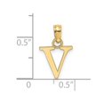 thumbnail image 3 of Diamond2Deal 14K Yellow Gold Letter V Initial Pendant for Women, 3 of 6