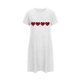 thumbnail image 5 of Chemise de Nuit pour Femme à Manches Courtes, Vêtement de Nuit Confortable, T-Shirts de Nuit Imprimés à Col Rond, Robe de Sommeil Tee, Robe de Pyjama Douce et Ample, Blanc G, 5 of 5