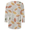 thumbnail image 5 of Pompotops T-shirt de Mode pour Femme Mi-Long Manches 3/4 Blouse Col Rond Hauts Décontractés Liquidation, 5 of 5
