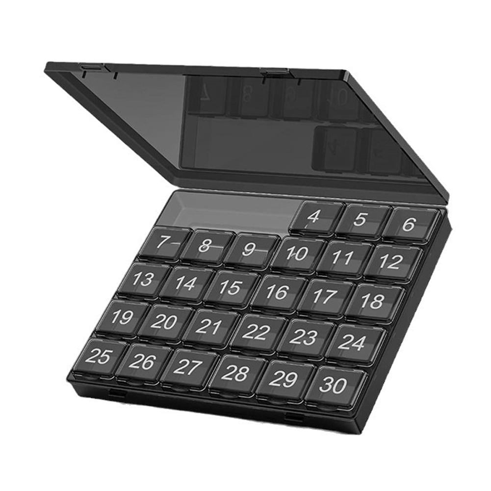 Large Monthly Pill Organizer 30-Days Portable One Month Pill Box Weekly E2Y4