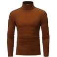 thumbnail image 1 of YONGHS T-Shirt à Col Roulé Thermique de Base pour Homme, Coupe Ajustée, Manches Longues, Chandail Décontracté, Café L, 1 of 5