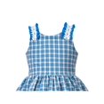 thumbnail image 4 of Girls Dress Vintage Blue Plaid Stripe Layered Lace Ruffle Sleeveless 6 Years, 4 of 6