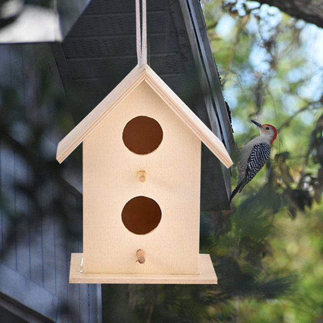 Wooden Bird House Hanging Nesting Box Birdhouse for Outdoor Garden Decorations