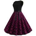 thumbnail image 4 of B91xZ Robes pour Femmes Sans Manches Col Rond Taille Haute Robe Courte Fluide à Volants, Vin TTG, 4 of 4