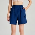 thumbnail image 4 of Styesk Shorts pour Femmes Femmes Été Mode Uni Décontracté Taille Élastique Demi-Short, 4 of 7