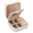 thumbnail image 1 of Unique Bargains Travel Jewelry Case, Small Jewelry Organizer Portable Mini Jewelry Box with Mirror Square Style 1, White, 1 of 5
