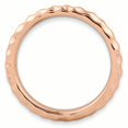 thumbnail image 2 of 925 Sterling Silver Rose Gold Martelé Bague Empilable Texturé, 2 of 8