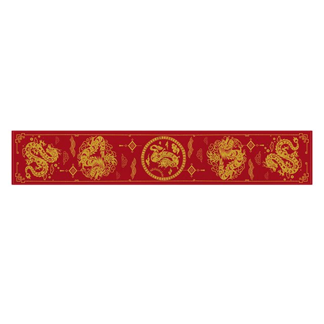 jifeng Chinese New Year Table Runner Asian for Restaurant Tabletop Home Party Decor Gold Dragon