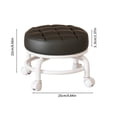 thumbnail image 3 of Black Rolling Low Stool With Wheels Multifunctional Portable Design Durable Pu Leather For Home Office Universal Lightweight Seating #575PA, 3 of 7