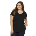 thumbnail image 1 of George Women's Plus V-Neckline Tee, 1 of 6
