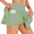 thumbnail image 5 of Ersazi Robes Décontractées pour Femmes en Liquidation Robe Moulante Froncée pour Femmes Faux Deux-Pièces Course Décontractée Été Sports Exercice Cyclisme Shorts Gym Yoga Tennis Jupe (Incluant Poche) Vert TTG, 5 of 5