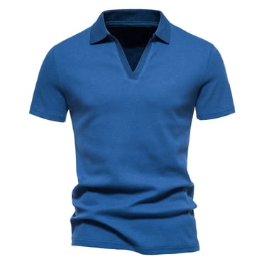 BOBOGOJP Men's T-Shirt Moisture-Wicking Short Sleeve Graphic T-Shirt (Blue,L)