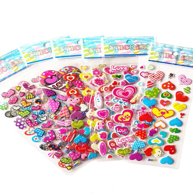 ZheElen Children PVC Sticker Three-dimensional Stickers DIY Craft Decoration Decals Handicraft Scrapbooking Stationery Gifts Accessory